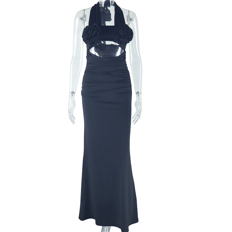 Neck-hanging 3D Flower Dress For Women